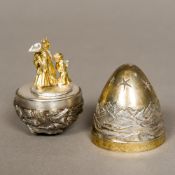 A Stuart Devlin silver gilt novelty egg, hallmarked London 1988,
