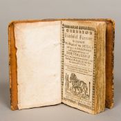 Markham's Faithful Farrier 1686, leather bound. 14.5 cm high.