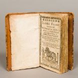 Markham's Faithful Farrier 1686, leather bound. 14.5 cm high.