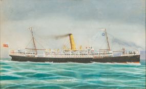 ENGLISH SCHOOL (late 19th/early 20th century) RMS Rorntes Watercolour and bodycolour, titled,