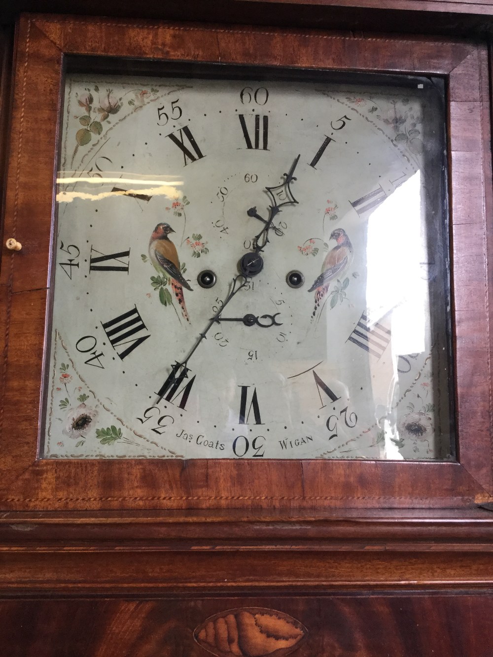 A 19th century mahogany cased eight-day longcase clock The hood with brass mounted broken swan-neck - Image 2 of 3