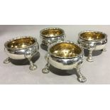 A set of four George II silver salts, hallmarked London 1754,