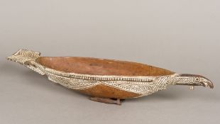 A Papua New Guinea Siassi Island ceremonial bird bowl Of typical form with incised decoration,