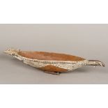 A Papua New Guinea Siassi Island ceremonial bird bowl Of typical form with incised decoration,