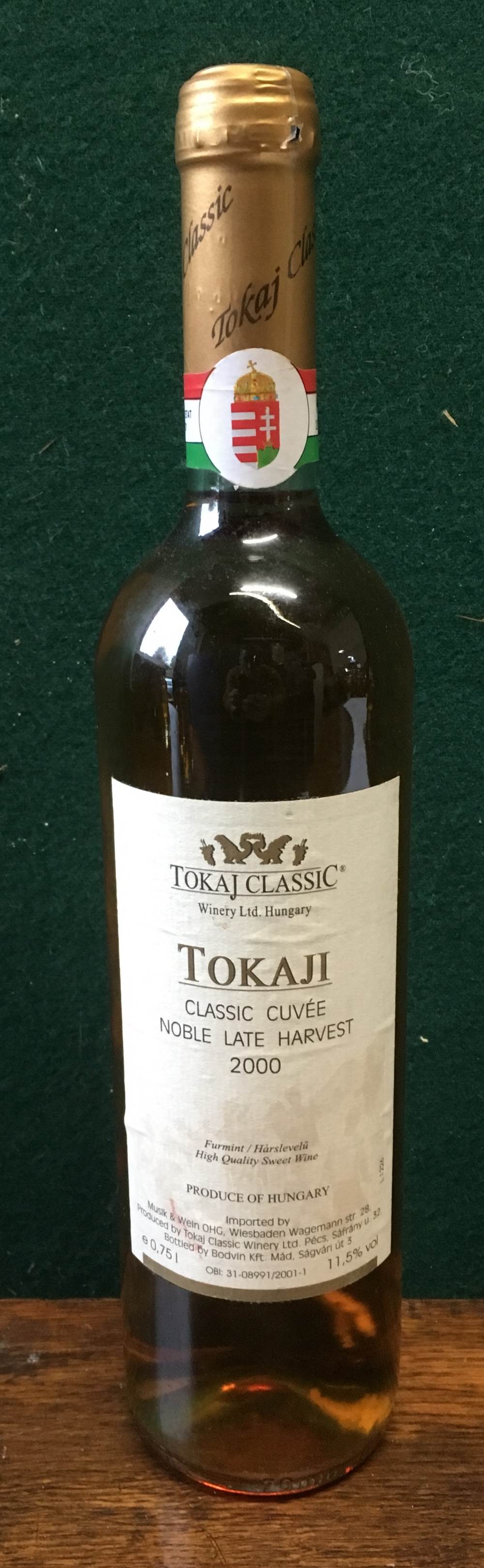 Tokaji Classic Cuvee Nobel Late Harvest 2000 Single bottle.