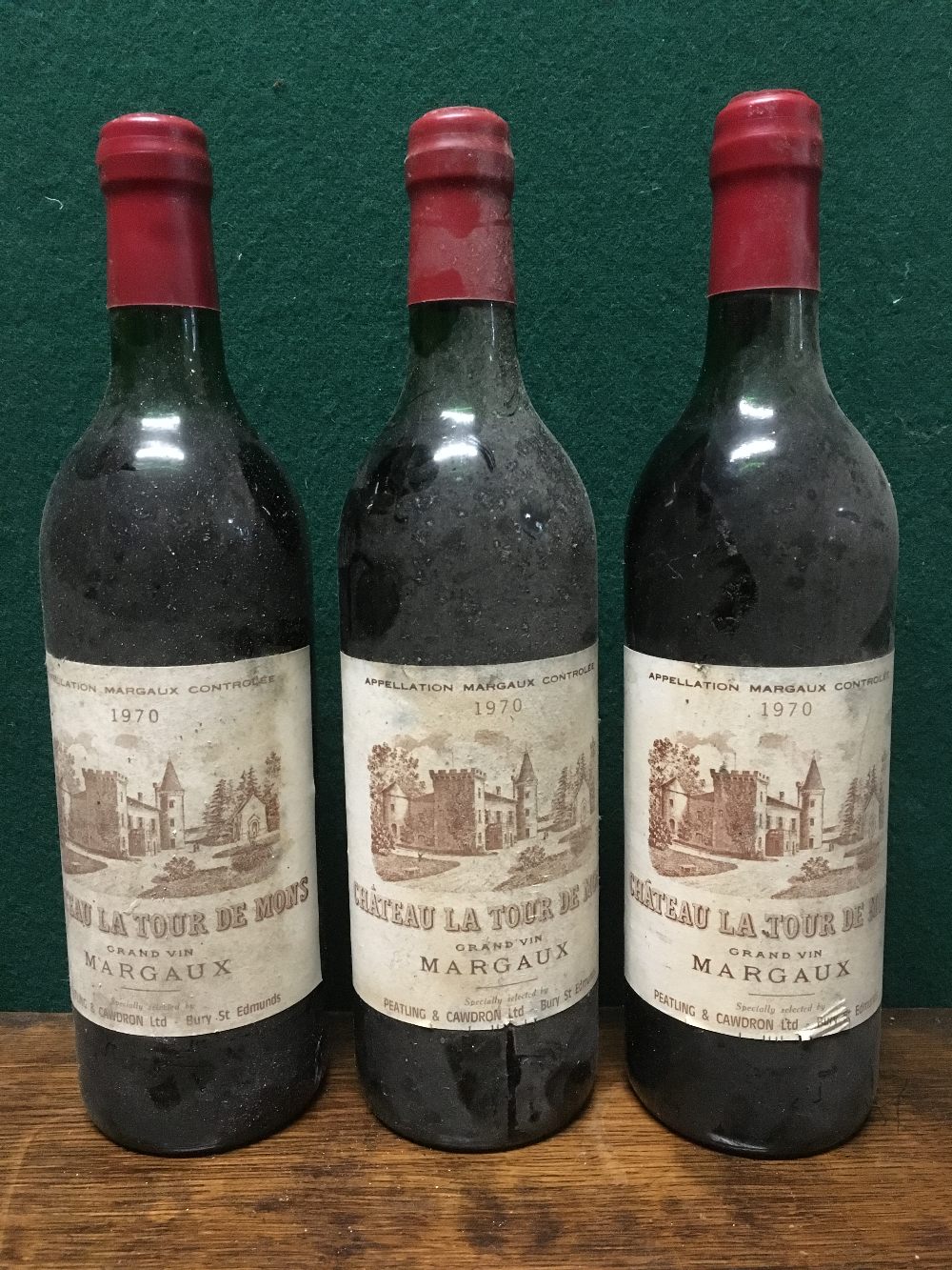 Chateau La Tour de Mons Grand Vin Margaux 1970 Three bottles.