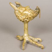 A 19th century gilt bronze table lighter Modelled as a satyr mask,