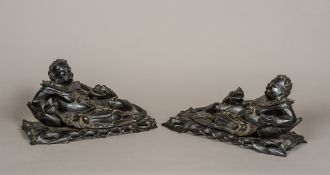 A pair of 19th century Chinese carved hardwood, possibly zitan,