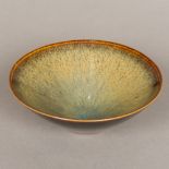 A Chinese hares fur glazed bowl Of inverted conical form. 16 cm diameter.