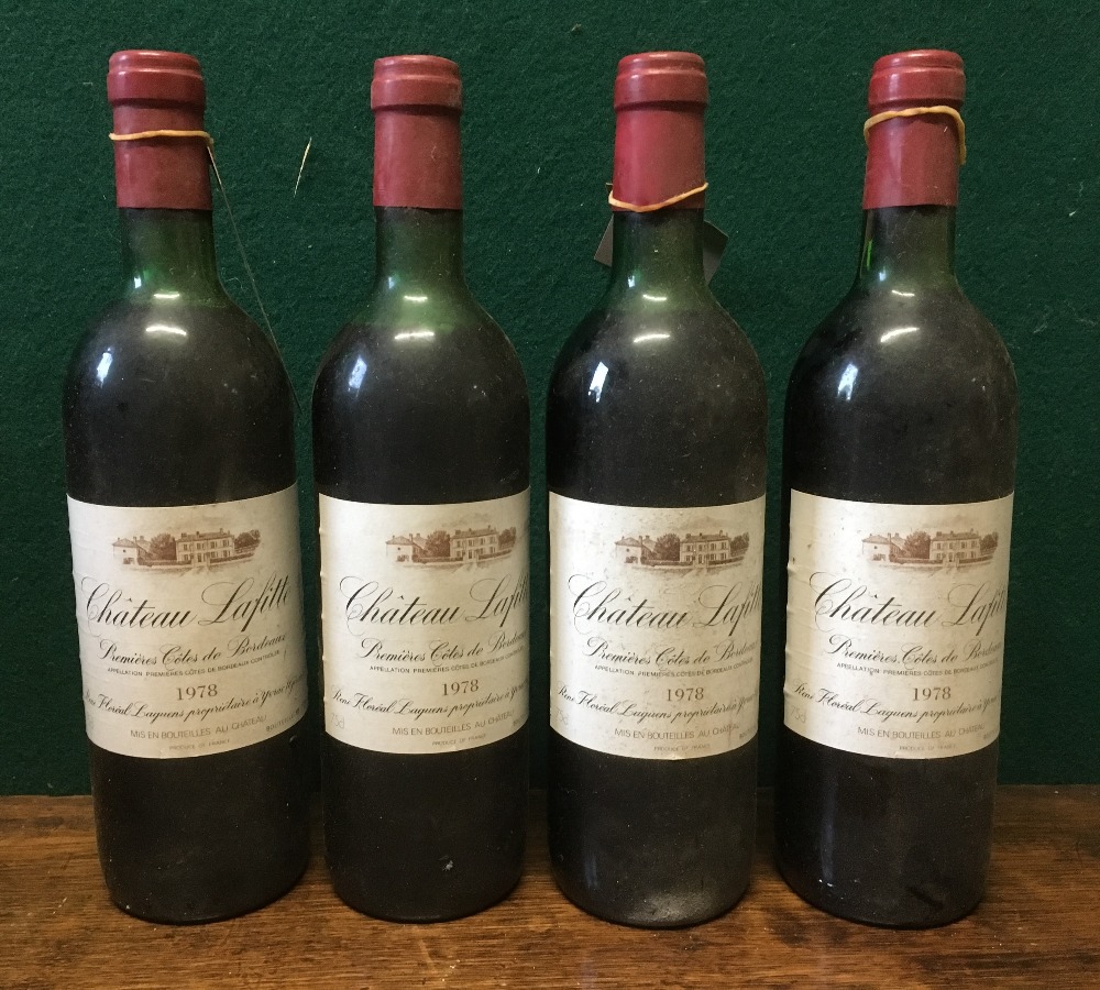 Chateau Lafitte Premiers Cotes de Bordeaux 1978 Four bottles.