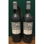 Chateau Lynch Bages Pauillac 1961 Two bottles.