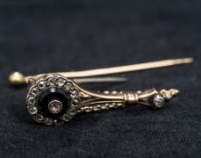A Victorian unmarked gold and diamond set brooch Formed as Halley's Comet,