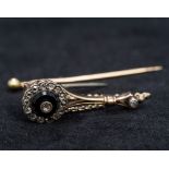 A Victorian unmarked gold and diamond set brooch Formed as Halley's Comet,