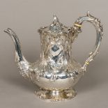 A Victorian silver teapot, hallmarked London 1841,