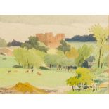 ADOLF VALETTE (1876-1942) French Ludlow Castle Watercolour, signed,