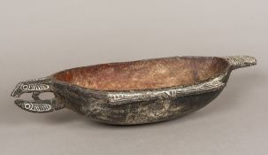 A Papua New Guinea Siassi Island ceremonial bird bowl Of typical form with incised decoration,