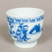 A Chinese blue and white porcelain bowl Decorated with figures in a continuous landscape. 8.