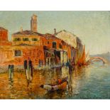 After CLAUDE MONET (1840-1926) French Venetian Scene Oil on board, bears signature and dated 1914,