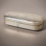 A George III silver snuff box, hallmarked Birmingham 1805,