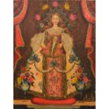 CUZCO SCHOOL (20th century) Virgin Mary Oil on canvas, signed V M Navarro, unframed. 46 x 61 cm.