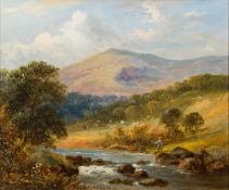 WILLIAM GEORGE MEADOWS (1825-1901) British Figures in Rural River Landscapes Oils on canvas, signed,