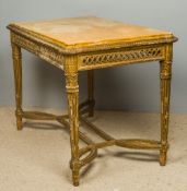 A 19th century marble topped carved giltwood centre table The shaped sienna marble inset top above