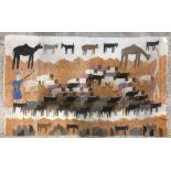 Style of RAMSES WISSA WASSEF SCHOOL (1911-1974) Egyptian An Egyptian tapestry Worked with a goat