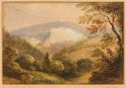 GEORGE NICHOLSON (1787-1878) British View Near the High Tor, Matlock, Derbyshire Watercolour,