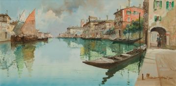 ALDO MARANGONI (19th/20th century) Italian Venice Oil on canvas, signed,