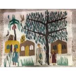 Style of RAMSES WISSA WASSEF SCHOOL (1911-1974) Egyptian An Egyptian tapestry Worked with figures