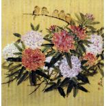 CHIEN-YING CHANG (1913-2004) Chinese Rhododendron and Two Birds Mixed media,