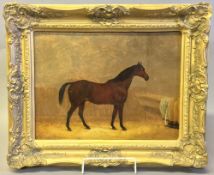 DAVID DALBY of YORK (1794-1836) British Horse in Stable Oil on panel, signed with initials, framed.