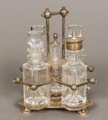 An Edwardian silver cruet stand, in the