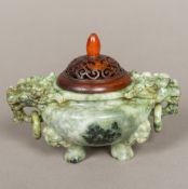A Chinese carved jade censer