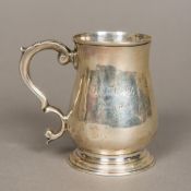 A George III miniature silver tankard, h