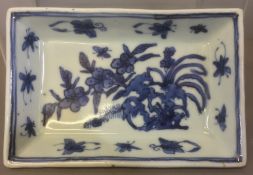 A Chinese blue and white porcelain dish