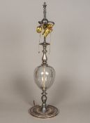 A silver plate mounted Murano glass tabl