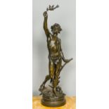 A large 19th century patinated bronze fi