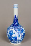 A Chinese blue and white bottle vase