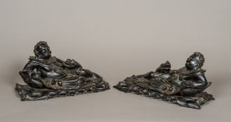 A pair of 19th century Chinese carved ha