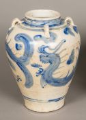 A Chinese Swatow ware blue and white por