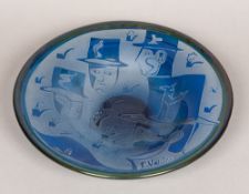 A Kosta Boda blue Art glass bowl