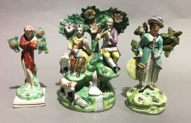 Three early Staffordshire figural groups