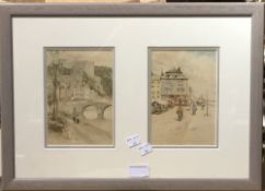 A pair of framed Belgian scenes,