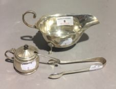 A silver sauce boat Birmingham 1931,