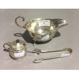 A silver sauce boat Birmingham 1931,