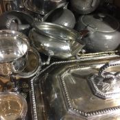 A quantity of silver plate and pewter