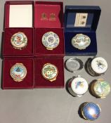 A quantity of Halcyon Days enamel boxes, etc.