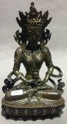 A large bronze Buddha