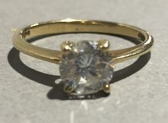 An 18 ct yellow gold diamond solitaire ring (approximately 0.
